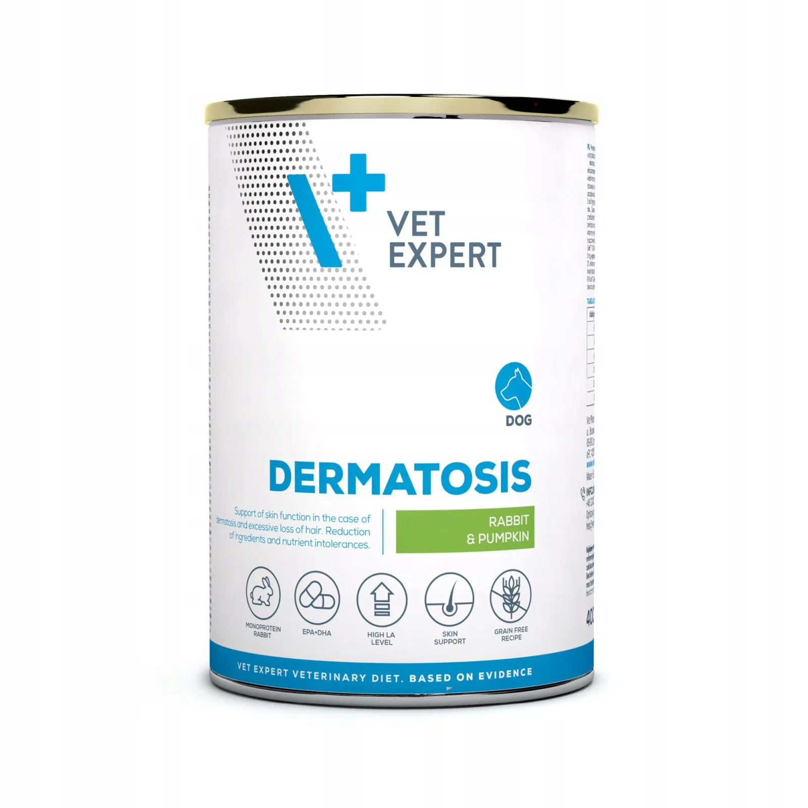 4T VetExpert Dog Dermatosis Rabbit & Pumpkin puszka 400 g