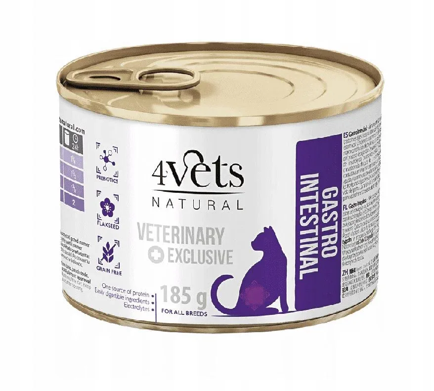 4Vets Natural Cat Gastro Intestinal 12 x 185g - Image 2