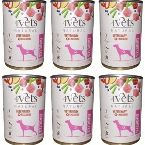 4Vets Natural Dog Diabetes Obesity 6 x 400 g