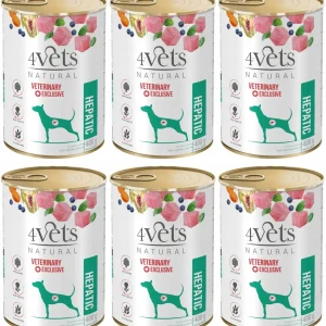 4Vets Natural Dog Hepatic 6 x 400 g mokra dieta wątrobowa dla psów Indyk