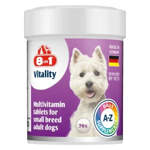 8in1 Vitality Multiwitaminy dla psów małych ras – 70 tabletek – codzienne wsparcie zdrowia i odporności