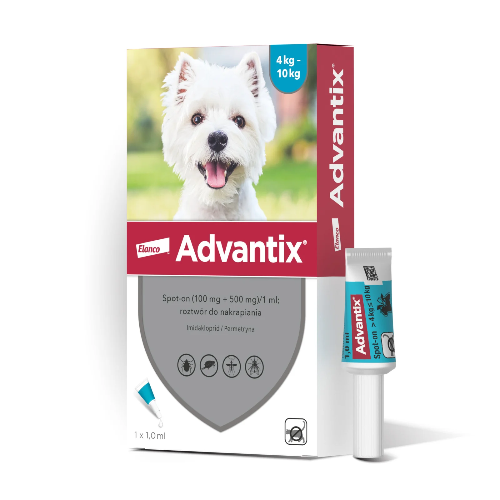 ADVANTIX SPOT ON 1ML x 1 pipeta pies od 4-10kg