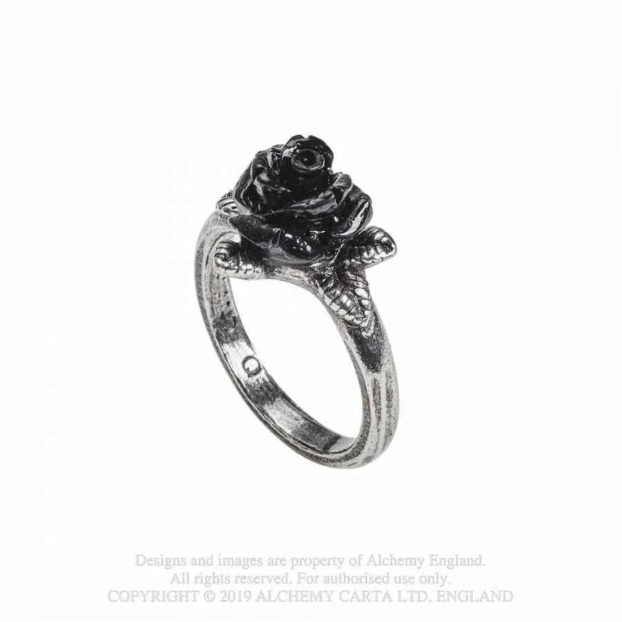 ALCHEMY Pierścionek Czarna Róża – token of love