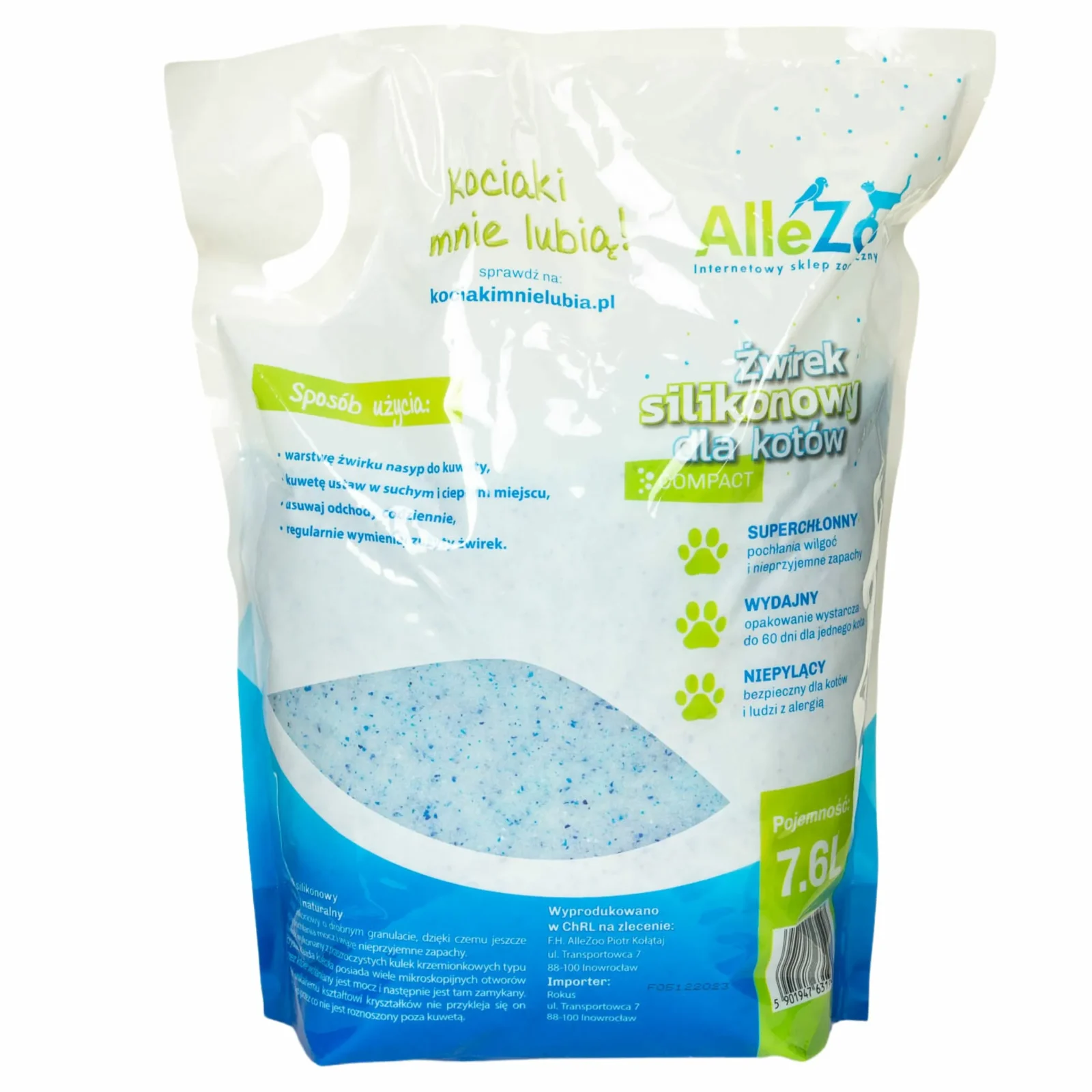 ALLEZOO Żwirek silikonowy Compact Naturalny 7,6L - Image 2