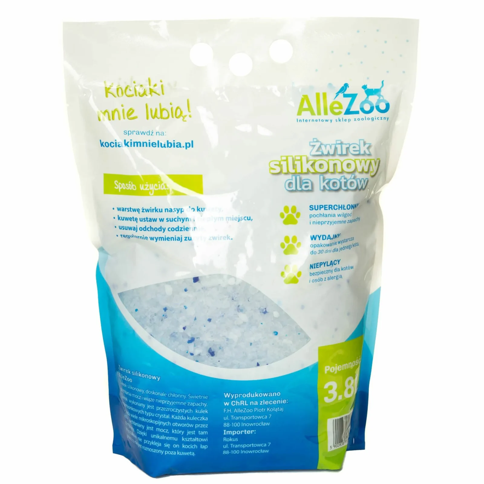 ALLEZOO Żwirek silikonowy Naturalny 3,8L - Image 2