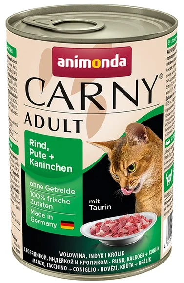 Animonda Carny Adult Wołowina + Indyk + Królik puszka 400g - Image 2