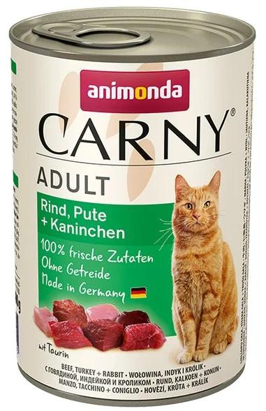 Animonda Carny Adult Wołowina + Indyk + Królik puszka 400g