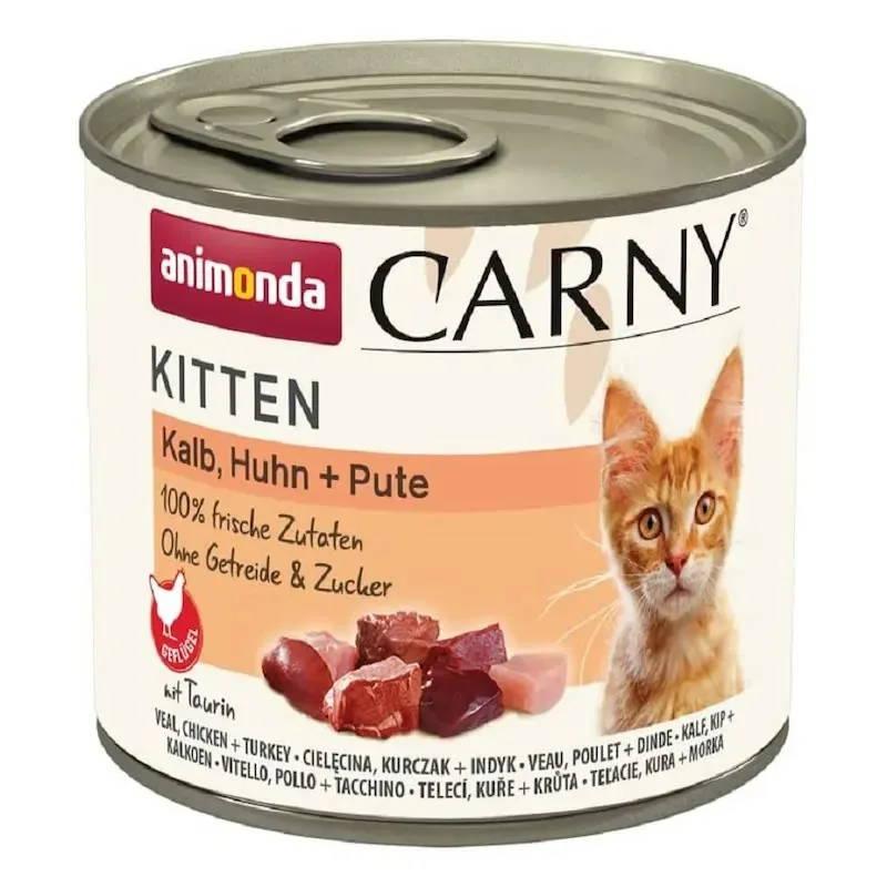 ANIMONDA Carny Kitten Cielęcina, Kurczak i Indyk 200g