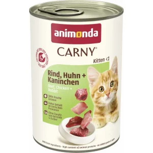 ANIMONDA Carny Kitten smak: wołowina, kurczak i królik 400g