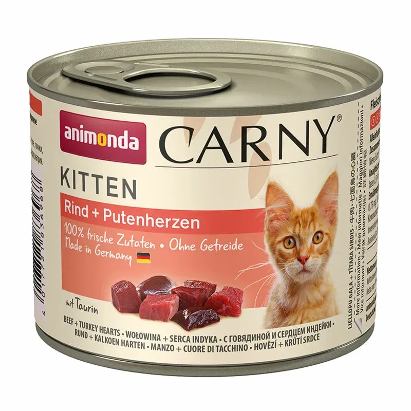 ANIMONDA Carny Kitten Wołowina i Serca indycze 200g