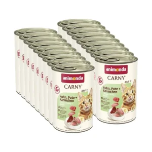 ANIMONDA Cat Carny Adult smak: kurczak, indyk, królik 18x400g