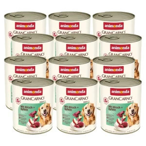 ANIMONDA GranCarno Adult Dog smak: Jeleń + jabłko 12x800g