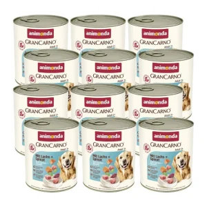 ANIMONDA GranCarno Adult Dog smak: Łosoś + szpinak 12x800g