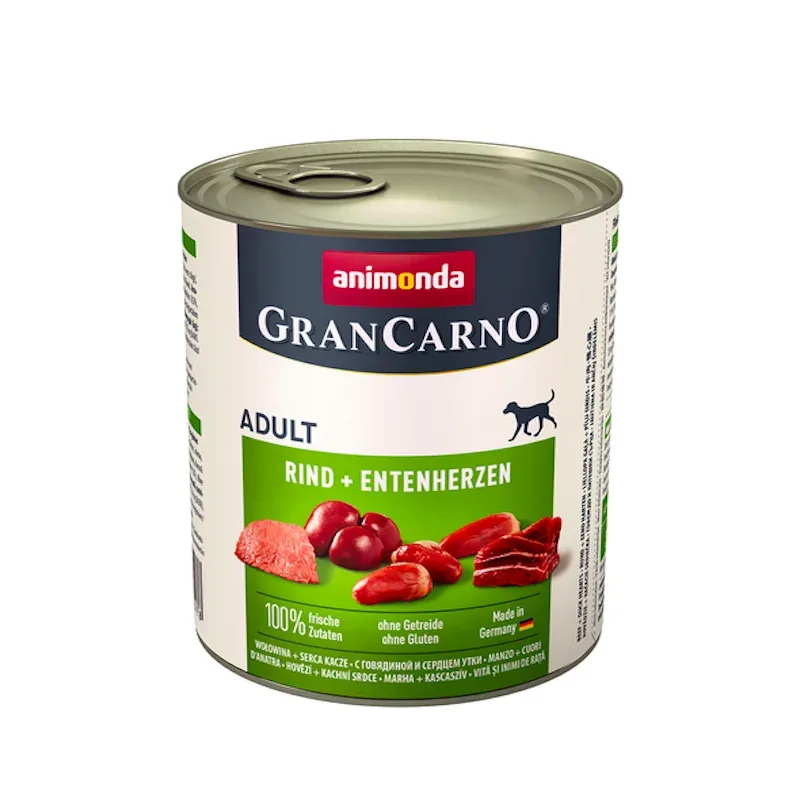 ANIMONDA GranCarno Adult Wołowina i Serca kacze 800g