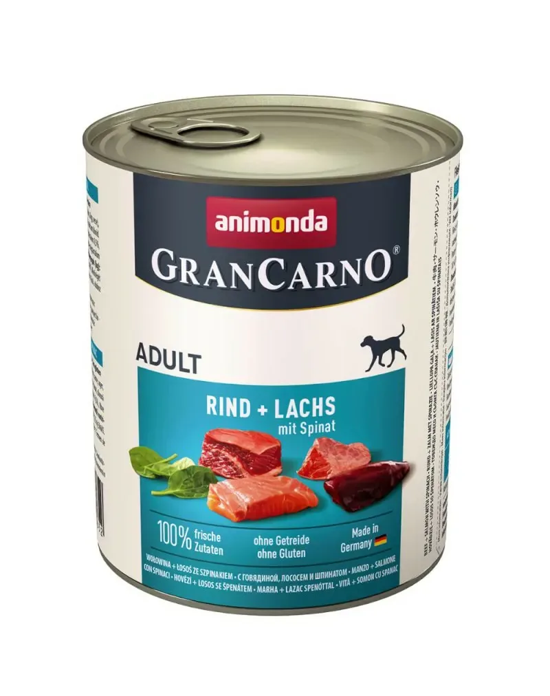 ANIMONDA GranCarno Adult Wołowina, Łosoś i szpinak 800g
