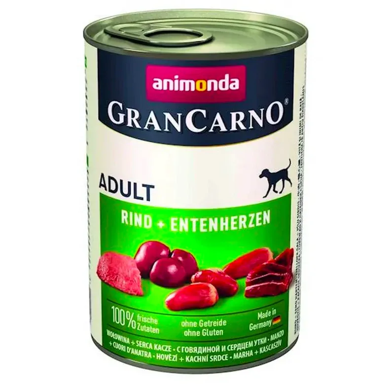 ANIMONDA GranCarno Adult wołowina serca kacze 400g
