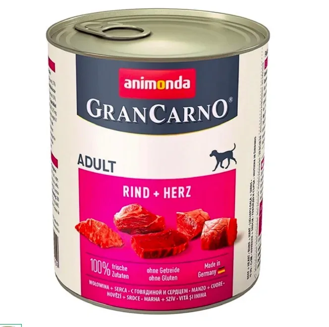 ANIMONDA GranCarno Adult wołowina z sercami indyka 800g