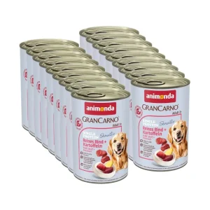 ANIMONDA GranCarno Sensitiv Adult Dog smak: Wołowina, Ziemniaki 18x400g