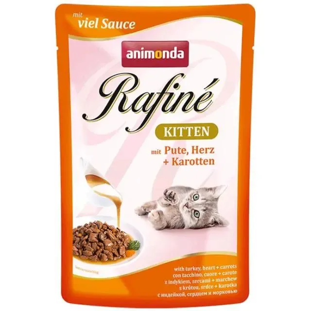 ANIMONDA Rafine Kitten Saszetka Indyk, Serca, Marchew 100 g