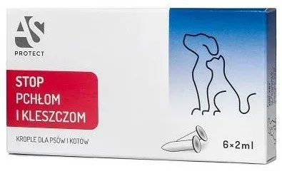 AS Protect Krople na pchły i kleszcze, Naturalne olejki Spot-on 6 × 2 ml