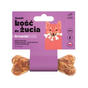 Azanki NA ŁAPETYT – kość do żucia ze żwaczem dla niejadka S/M 12cm