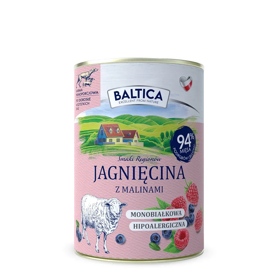 Baltica Jagnięcina z Malinami Karma Mokra 12×400 g - Image 2