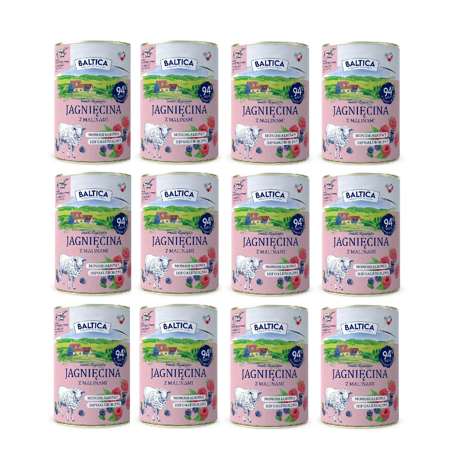 Baltica Jagnięcina z Malinami Karma Mokra 12×400 g