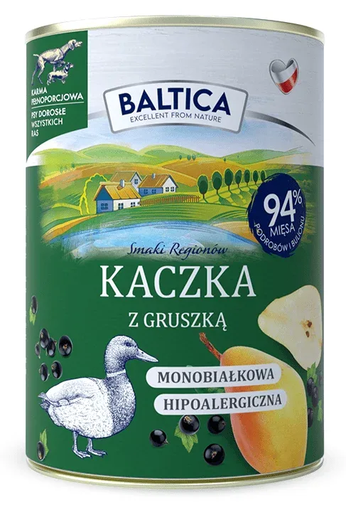 Baltica Kaczka z Gruszką 400 g – Karma Mokra pies dorosły
