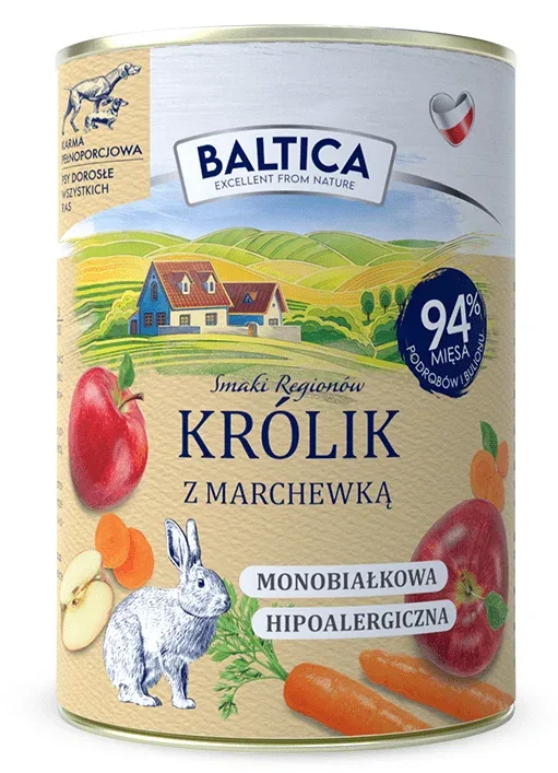 Baltica Królik z Marchewką Karma Mokra 12 x 400 g - Image 2