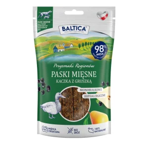 Baltica Mięsne Paski z Kaczki dla psa z Gruszką 90g