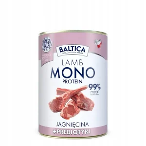 Baltica Monoprotein Jagnięcina z Prebiotykami dla psa Puszka 400g