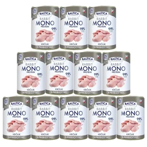 Baltica Monoprotein Królik z Prebiotykami dla psa Puszka 12 x 400g
