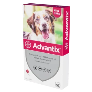 Bayer Advantix Spot-on 10-25 kg na kleszcze i pchły