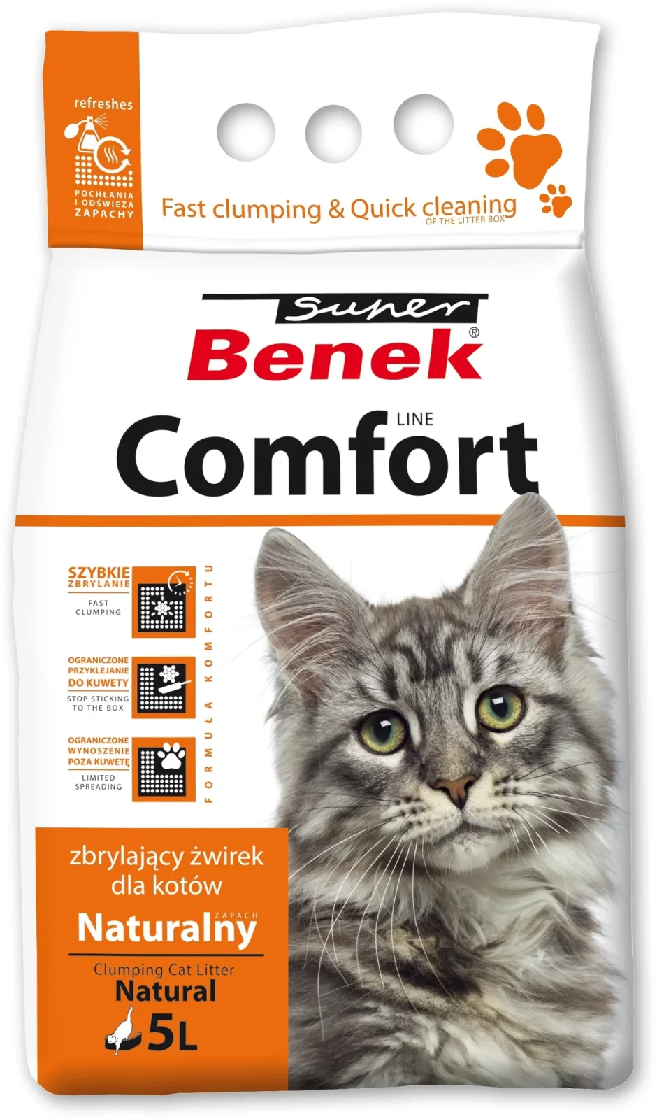 BENEK Super Benek COMFORT Naturalny 5L •