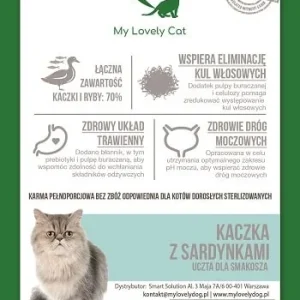 Bezzbożowa karma dla kota kaczka z sardynkami 1,5 kg My Lovely Cat