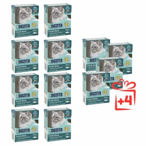 BOZITA kot Dorsz w galaretce 370g – Zestaw 8 sztuk + 4 gratis!