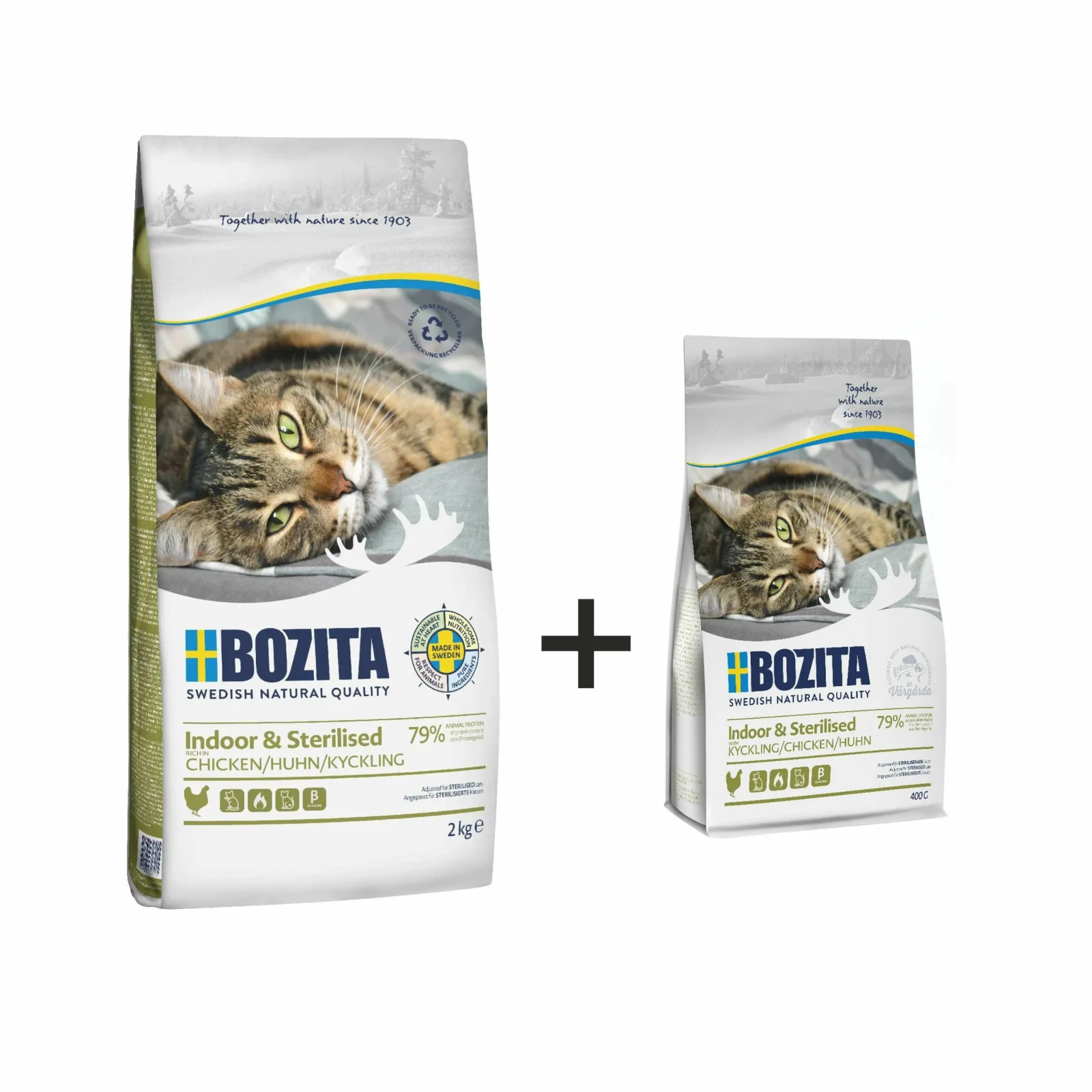 BOZITA kot Indoor & Sterilised Kurczak 2kg + 400g gratis