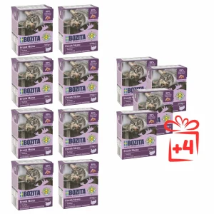 BOZITA kot Kawałki Indyka w galaretce 370g – Zestaw 8 sztuk + 4 gratis!