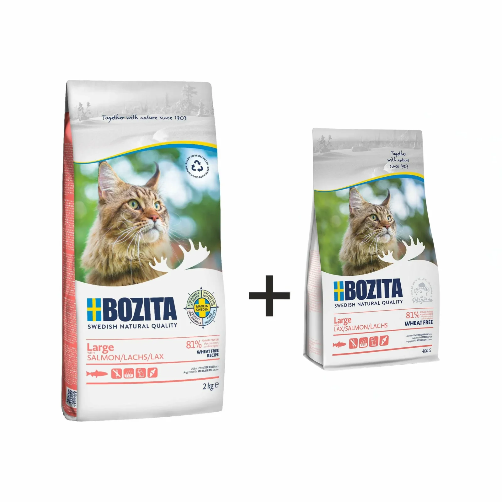 BOZITA kot Large Salmon 2kg + 400g gratis