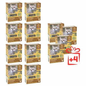 BOZITA kot Siekany kurczak w galaretce 370g – Zestaw 8 sztuk + 4 gratis!