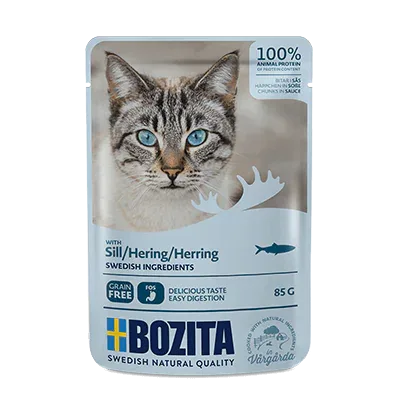 BOZITA kot Śledź w sosie saszetka 85g