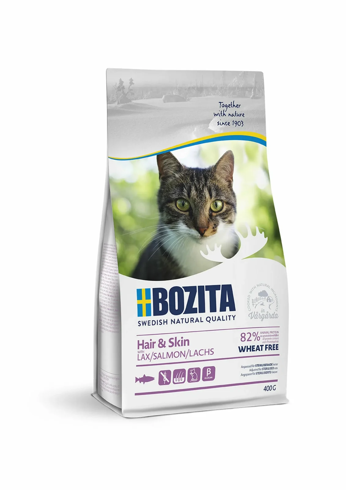 Bozita KOT sucha Hair&Skin łosoś 400g Gratis