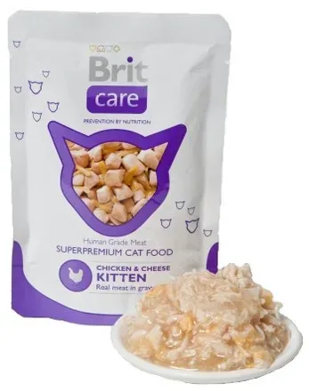 Brit Care Cat Pouch Chicken & Cheese Kitten – Kurczak i Ser saszetka 80g