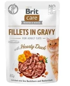 BRIT CARE Cat Pouches Fillets in Gravy with Hearty Duck 85g