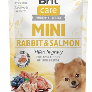 Brit Care Mini Rabbit & Salmon fillets in gravy 85g