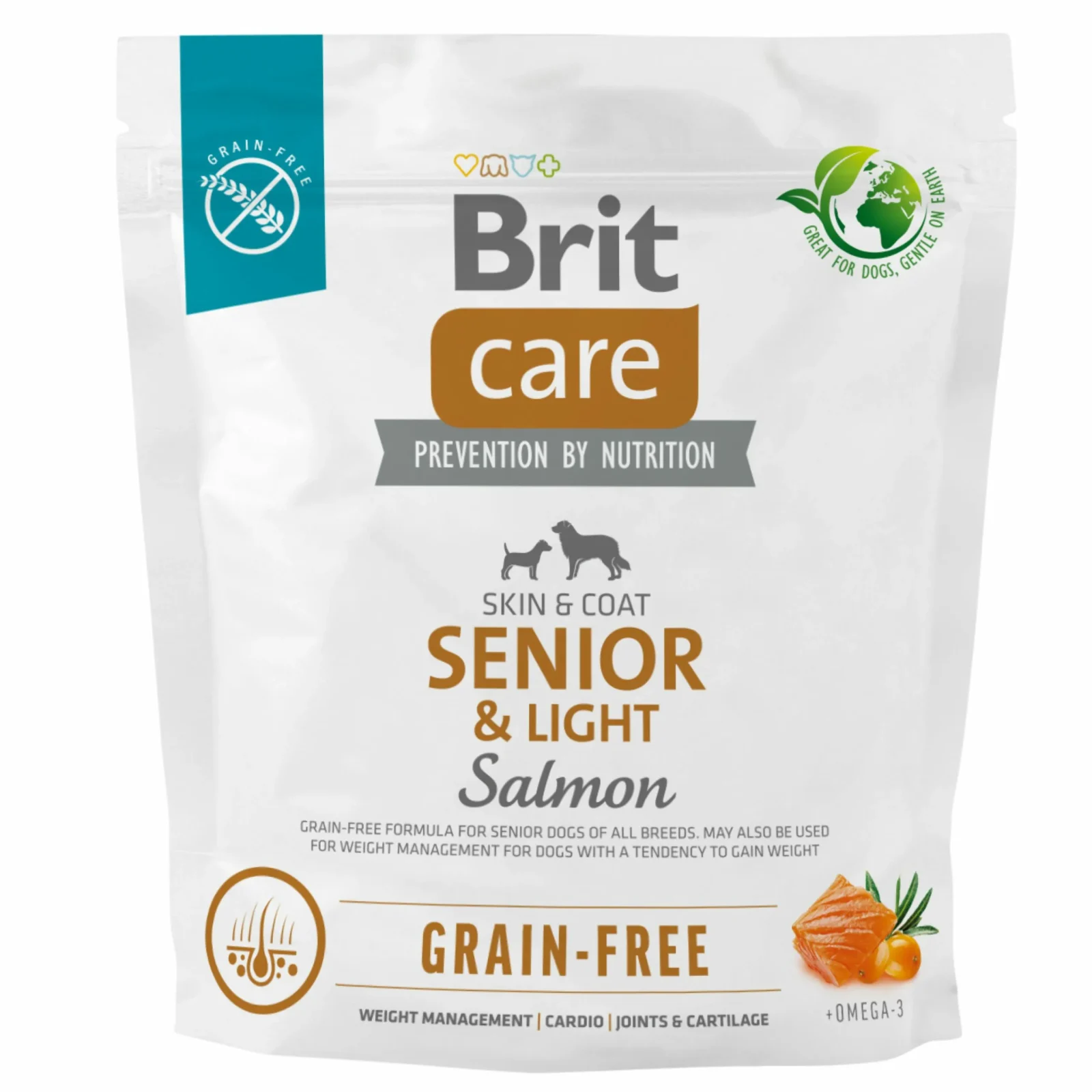 BRIT CARE pies Grain Free Senior&Light Salmon 1kg