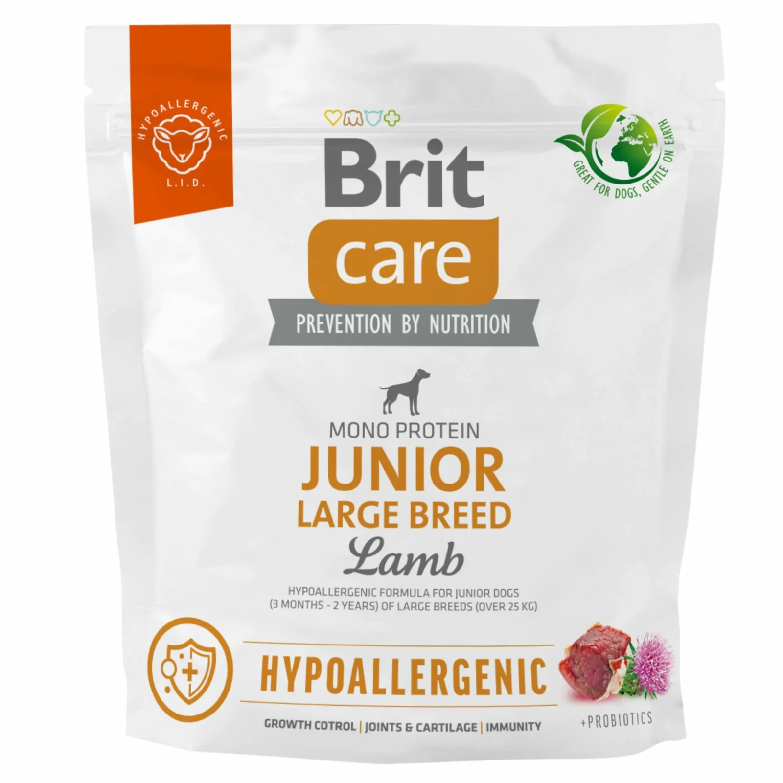 BRIT CARE pies Hypoallergenic Junior Large Lamb 1kg