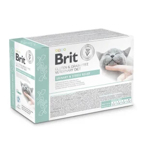 BRIT GF VET. CAT POUCH URINARY&STRES RELIEF 12x85g