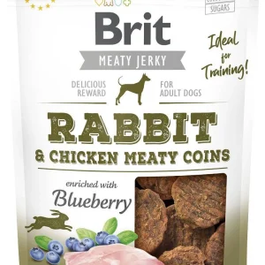 BRIT Jerky Snack Rabbit Meaty Coins with Blueberry 80g