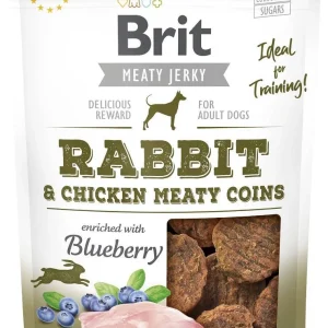 BRIT Jerky Snack Rabbit Meaty Coins with Blueberry 80g